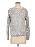 Ann Taylor 100% Cotton Animal Print Gray Pullover Sweater Size S - photo 1