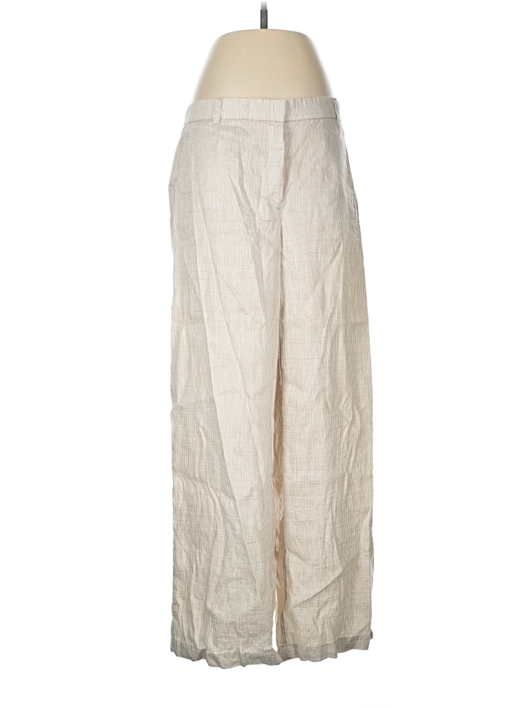 Pre-owned Eileen Fisher Linen Pants In Ivory