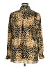 Rose + Olive Animal Print Gold Long Sleeve Blouse Size XL - photo 2