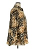 Rose + Olive Animal Print Gold Long Sleeve Blouse Size XL - photo 4