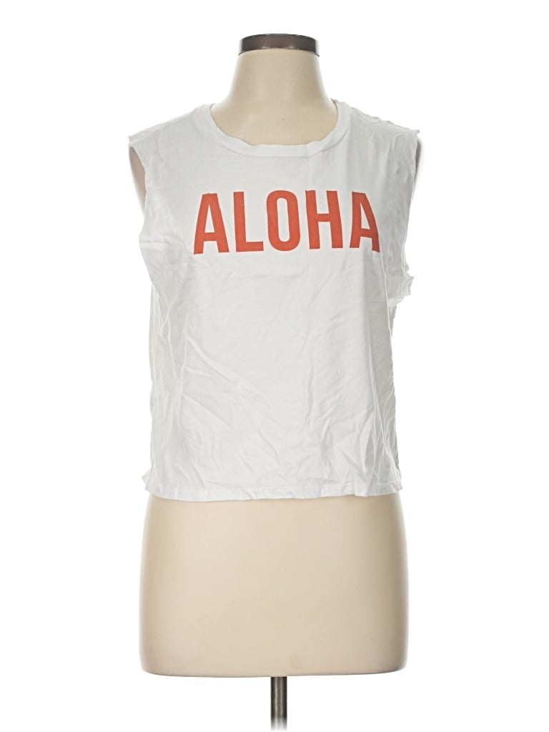 Pre-owned Amuse Society Sleeveless T-shirt In White