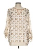 Black Rainn 100% Polyester Ivory 3/4 Sleeve Blouse Size L - photo 1
