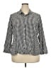 J.Jill 100% Rayon Checkered-gingham Black 3/4 Sleeve Button-Down Shirt Size 2X - photo 1