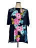 Chico's 100% Polyester Floral Blue Short Sleeve T-Shirt Size XL (3) - photo 1