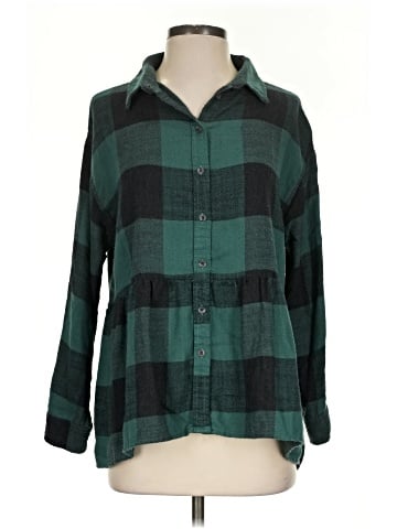 American Eagle Outfitters 3/4 Sleeve Button-Down Shirt (view 1)