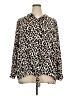 Susan Graver Animal Print Ivory Long Sleeve Blouse Size 22 - photo 1