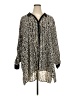 Catherines Animal Print Black Long Sleeve Blouse Size 5X - photo 1