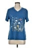 Unbranded Floral Blue Short Sleeve T-Shirt Size M - photo 1