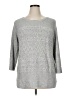 Karen Scott Metallic Silver Pullover Sweater Size XL - photo 1