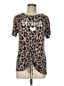 Just Be... Brown Short Sleeve Top Size M - photo 1