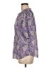 Talbots Print Purple Short Sleeve Blouse Size M - photo 5
