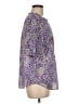 Talbots Print Purple Short Sleeve Blouse Size M - photo 4