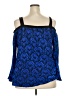 NY Collection Blue 3/4 Sleeve Blouse Size 2X - photo 2