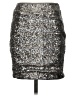 Cache 100% Polyester Metallic Silver Formal Skirt Size 0 - photo 1