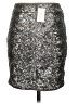Cache 100% Polyester Metallic Silver Formal Skirt Size 0 - photo 2