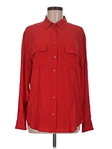Equipment Long Sleeve Silk Top (view 1)