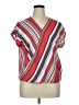 W5 100% Polyester Stripes Red Short Sleeve Blouse Size XL - photo 1