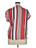 W5 100% Polyester Stripes Red Short Sleeve Blouse Size XL - photo 2