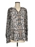 CAbi 100% Polyester Silver Long Sleeve Blouse Size M - photo 1