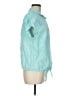 Talbots 100% Linen Teal Short Sleeve Blouse Size M - photo 4