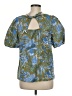 Talbots 100% Cotton Blue Short Sleeve Blouse Size M - photo 2