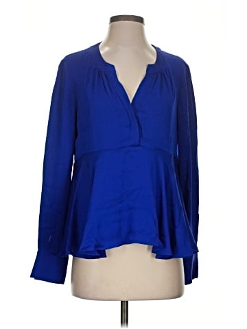 Milly Long Sleeve Silk Top (view 1)