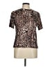 Unbranded Animal Print Brown Short Sleeve Turtleneck Size M - photo 1