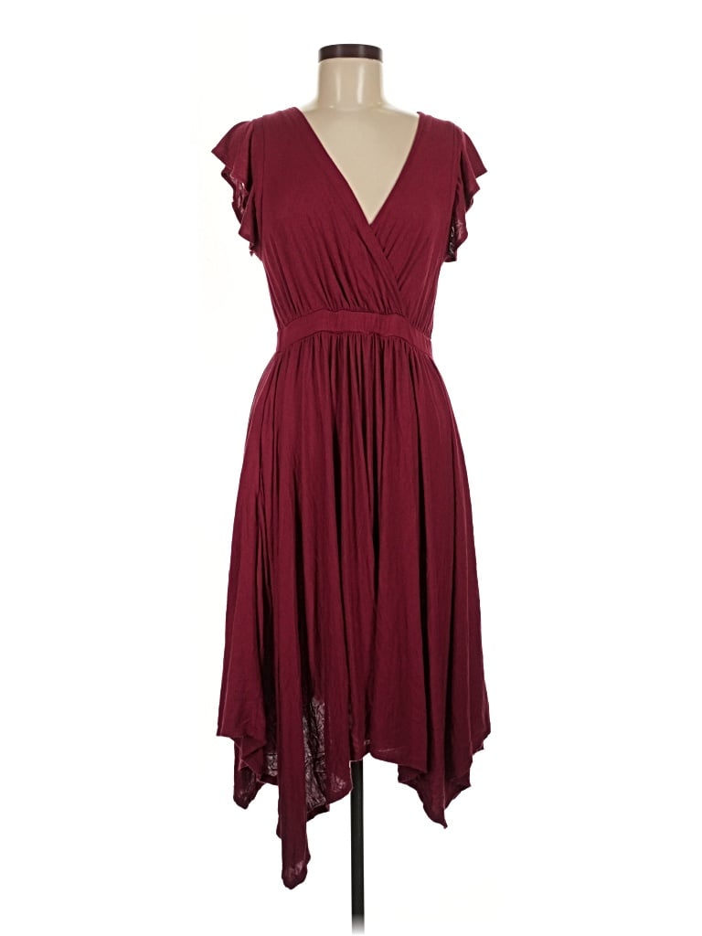 Pre-owned Modcloth Cocktail Dress In Burgundy
