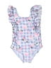 Disney Checkered-gingham Blue One Piece Swimsuit Size 3T - photo 1