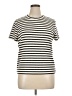 Sanctuary Stripes Ivory Short Sleeve Turtleneck Size XL - photo 1
