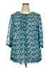 Avenue Teal 3/4 Sleeve Blouse Size 18-20 - photo 1