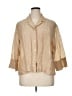 Chico's Design Color Block Tan 3/4 Sleeve Button-Down Shirt Size XL (3) - photo 1