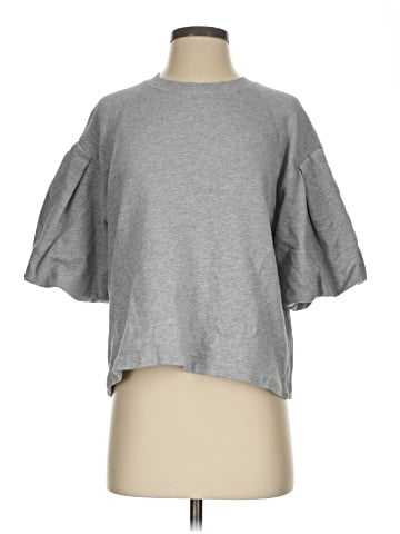 Madewell Heathered Raglan Puff-Sleeve Sweatshirt (view 1)