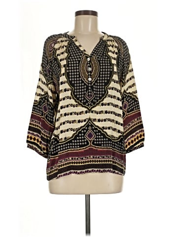 Pookie & Sebastian 3/4 Sleeve Silk Top (view 1)