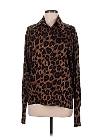 Anne Klein Long Sleeve Silk Top (view 1)