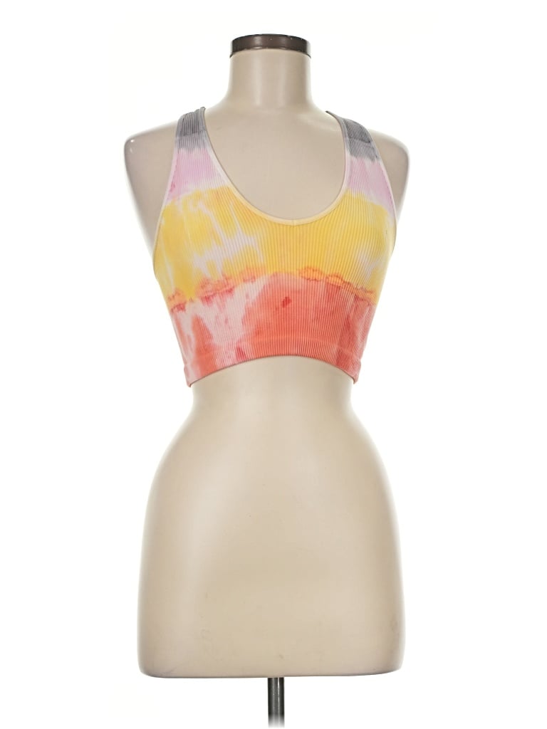 Pre-owned Fp Movement Tank Top Yellow Halter Neckline Tops