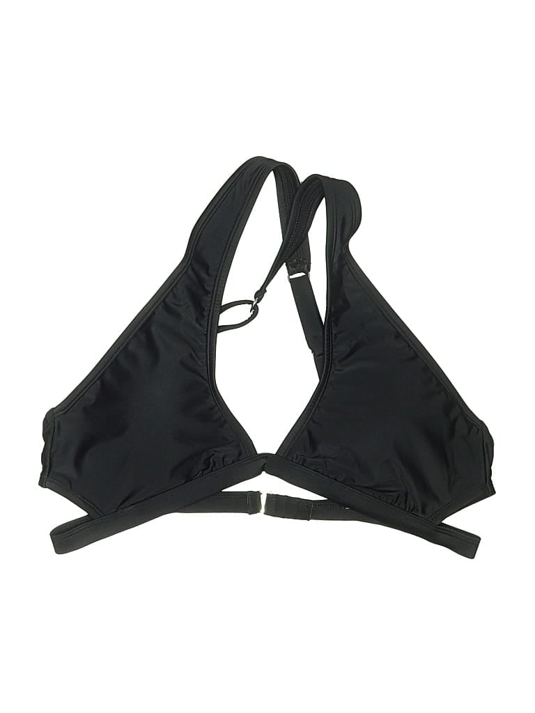 Pre-owned Adore Me Swimsuit Top Black Solid Pattern Swimwear