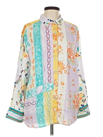 Tru Luxe Jeans Long Sleeve Blouse (view 1)