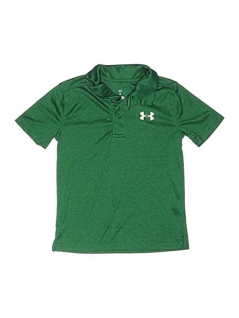 Pre-owned Under Armour Kids' Short Sleeve Polo Shirt In Green
