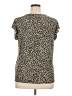 PREMISE Brown Short Sleeve Top Size XL - photo 2