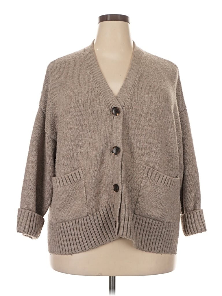Pre-owned The Drop Cardigan Sweater In Tan