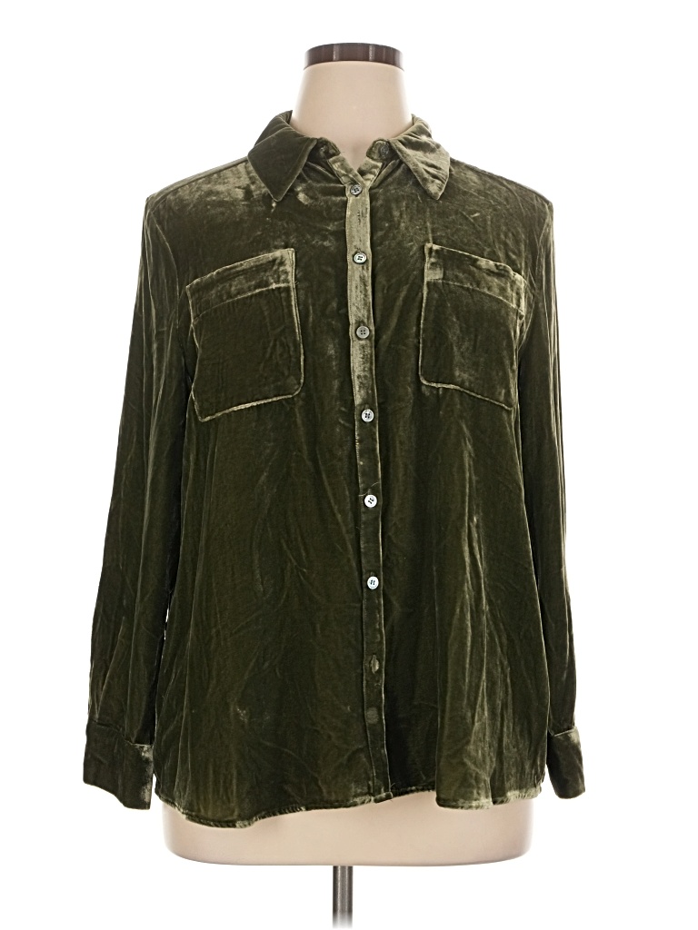 Pre-owned Sundance Long Sleeve Blouse In Green