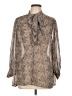 DR2 100% Polyester Brown Long Sleeve Blouse Size L - photo 1