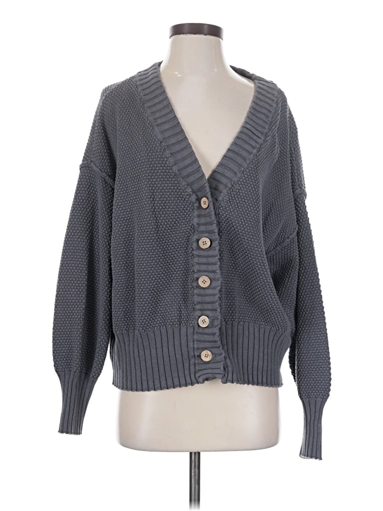 Pre-owned Fp Beach Cardigan Sweater In Gray