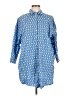 Zara Blue 3/4 Sleeve Button-Down Shirt Size L - photo 1