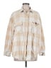 Aerie Plaid Tan Long Sleeve Button-Down Shirt Size M - photo 1