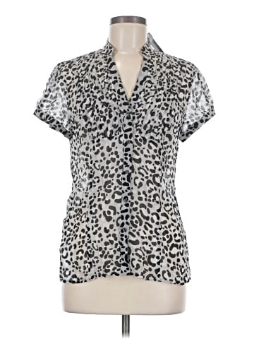 Express Design Studio Short Sleeve Silk Top (view 1)