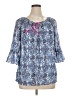 Milly Blue 3/4 Sleeve Blouse Size XL - photo 1