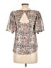 Lucky Brand 100% Polyester Ivory Short Sleeve Blouse Size L - photo 2
