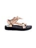 Loeffler Randall Checkered-gingham Tan Sandals Size 7 1/2 - photo 1